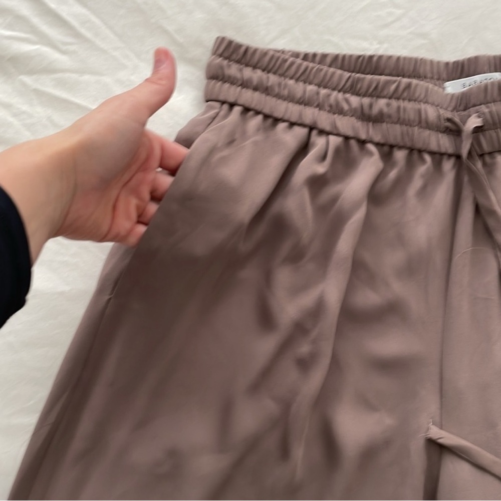 Aritzia Babaton Luiz Brown Tan Wide-Leg Culottes Cropped High Waist Pants L - Picture 5 of 5